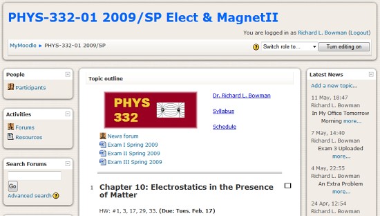 PHYS 332 main page-Spring 2009