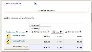 grade report screenshot