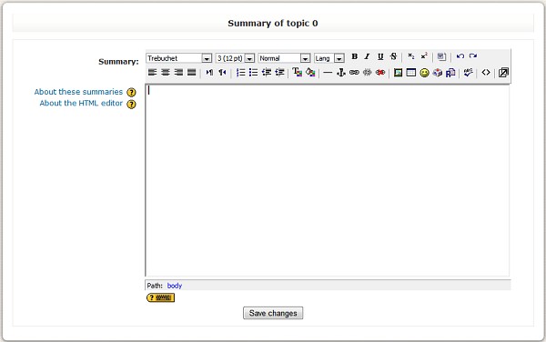 Moodle HTML editor