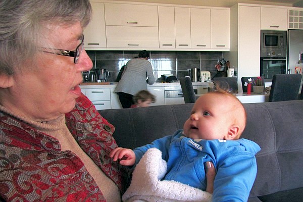 Elsie holds three-month-old Jooseph Cook